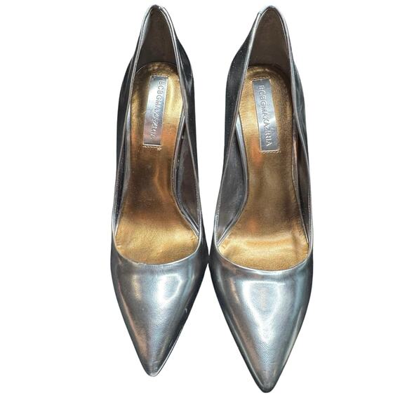 BCBGMAXAZRIA heels, metallic silvery Pointed Toe pump Size 7M - Picture 1 of 11